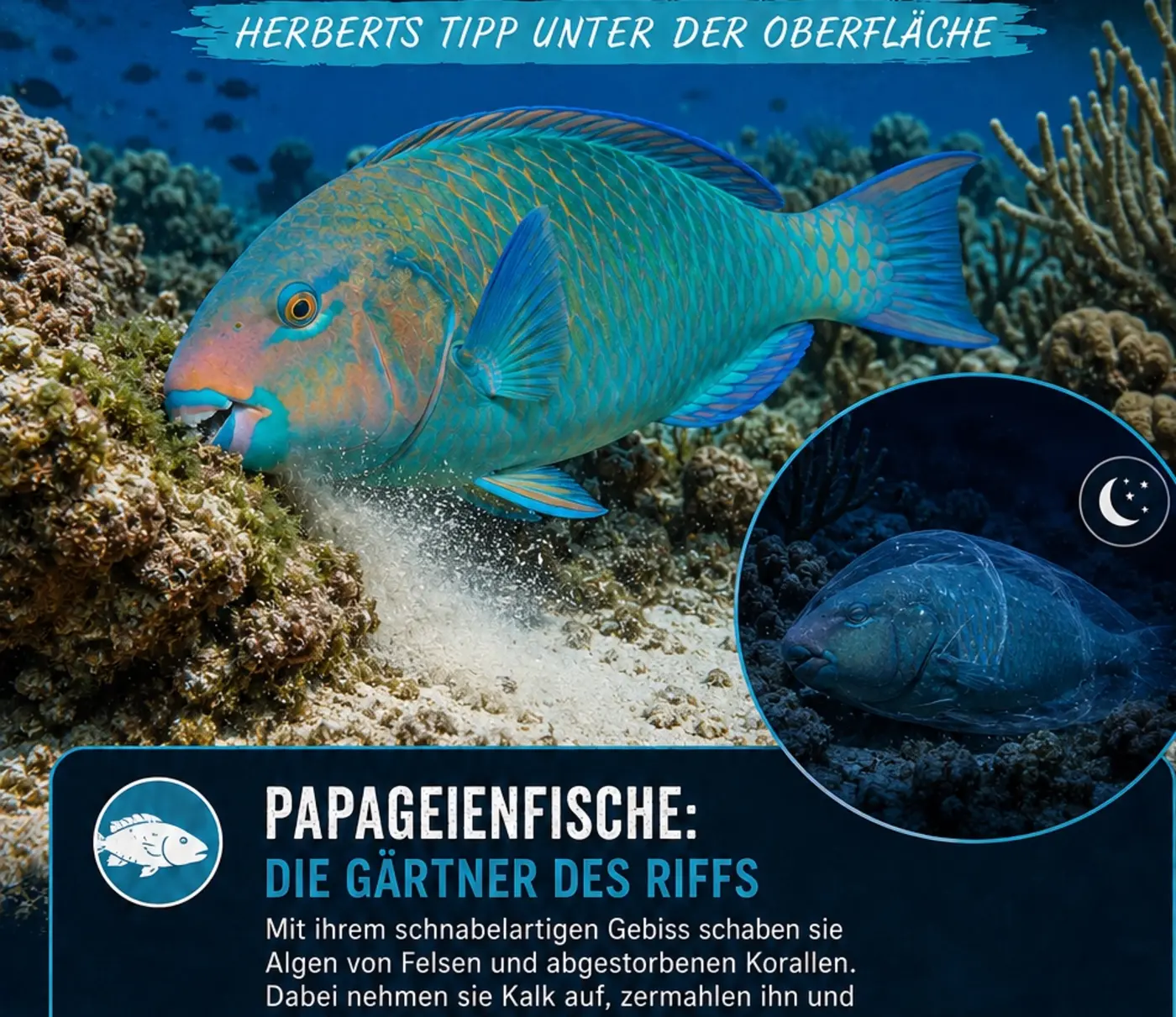 Parrotfish grazing on a Caribbean reef