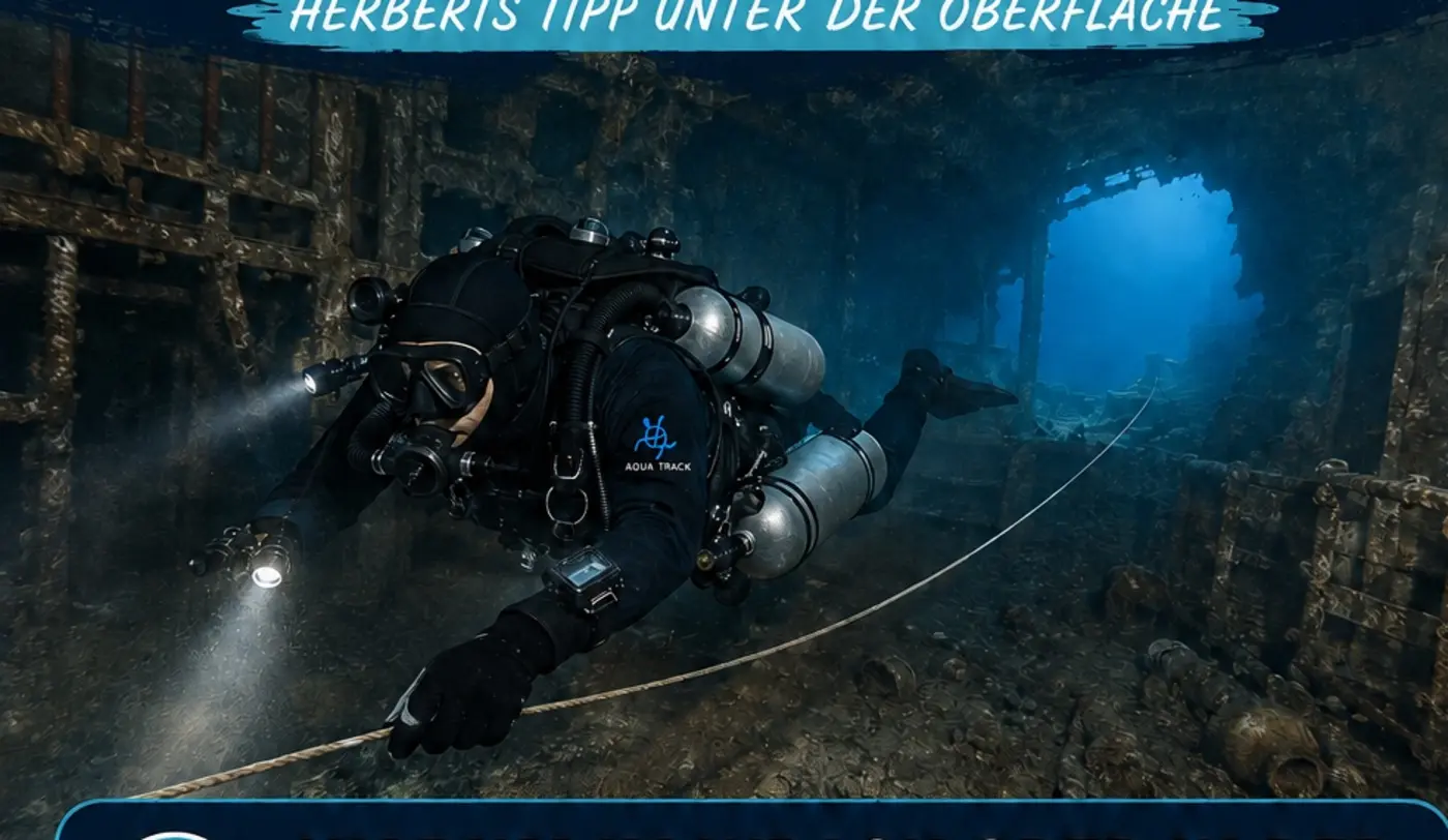 Scuba diver inside a wreck